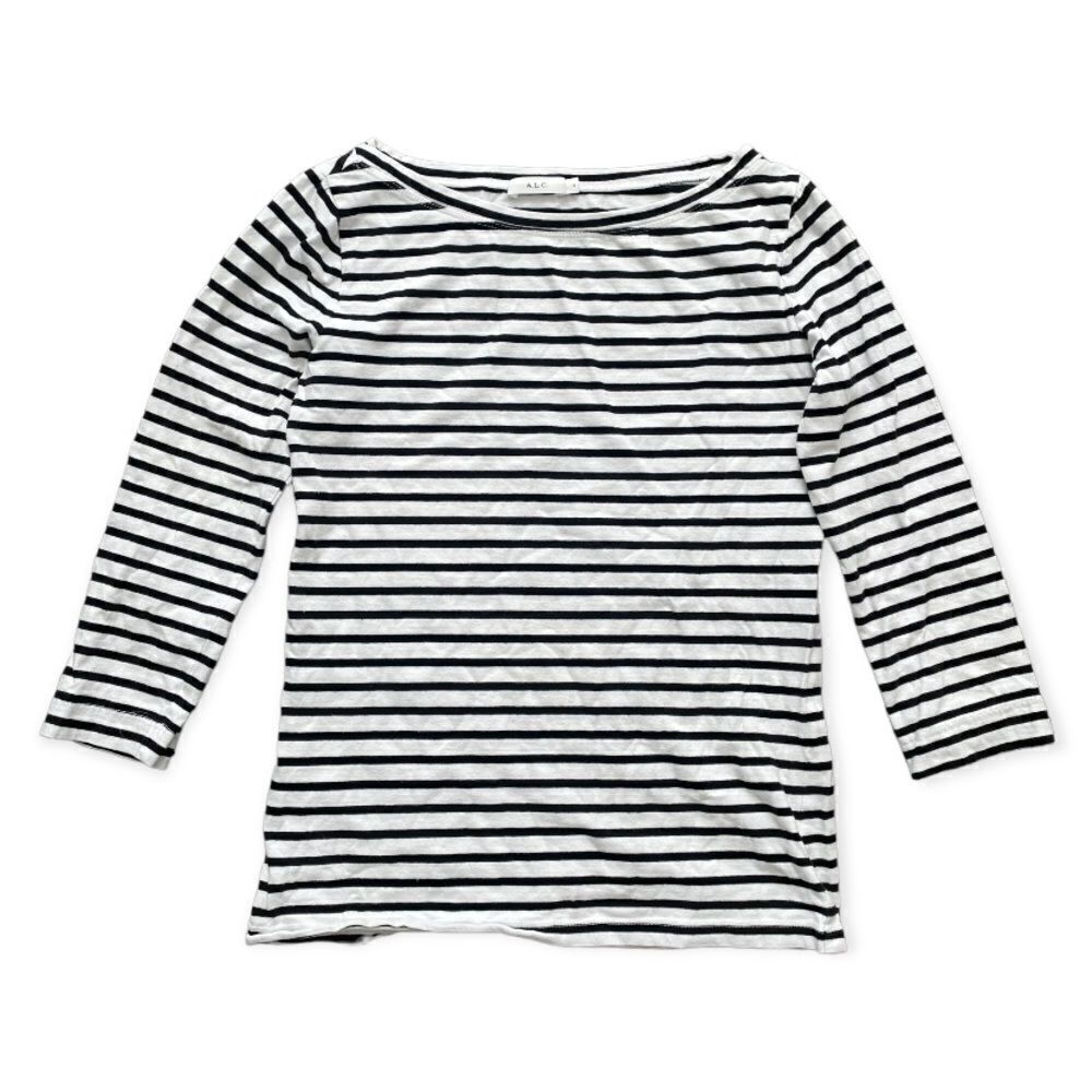A.L.C striped 3/4 sleeve cotton top size S 354